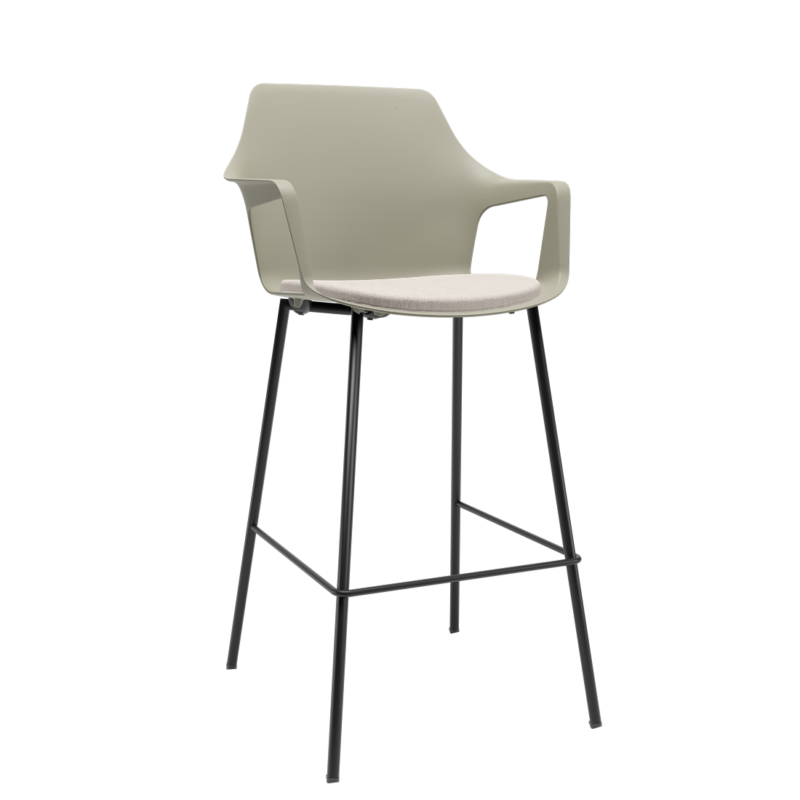 Banq.Vesper Trapezoidal Estrutura Preta Basalto /Crepe Fendi