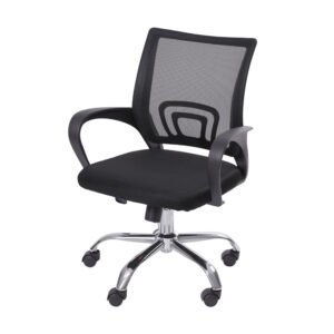 Cadeira Escritório Diretor W-120 Or Design Encosto Tela Mesh Preta