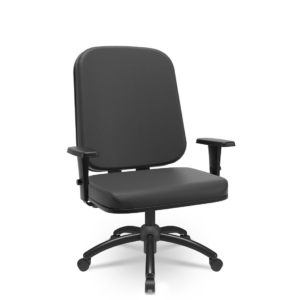 Cadeira Giratória Operativa Plus Size Plaxmetal Braços 3D Preta