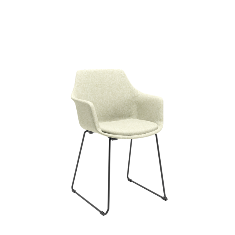 Cadeira Trapezoidal Elyze C/ Estofado Palha Plaxmetal