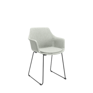 Cadeira Trapezoidal Elyze C/ Estofado Cinza Claro Plaxmetal