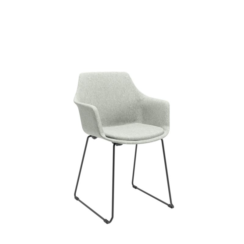 Cadeira Trapezoidal Elyze C/ Estofado Cinza Claro Plaxmetal