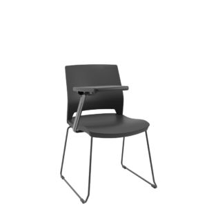Cadeira Pé Trapezoidal  Duna c/ Prancheta Basculante Plaxmetal Preto
