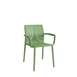 Cadeira Livy Malfi Verde Oliva Jardim Piscina Área Externa Empilhável Plaxmetal
