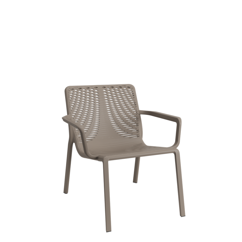 Cadeira Livy Savoia Taupe Jardim Piscina Área Externa Empilhável Plaxmetal