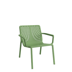 Cadeira Livy Savoia Verde Oliva Jardim Piscina Área Externa Empilhável Plaxmetal