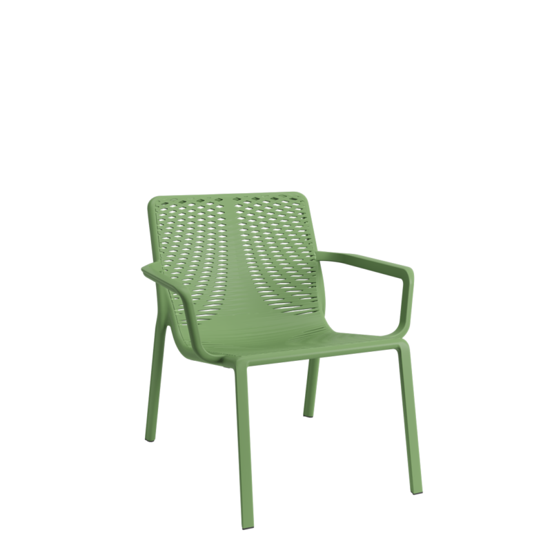 Cadeira Livy Savoia Verde Oliva Jardim Piscina Área Externa Empilhável Plaxmetal