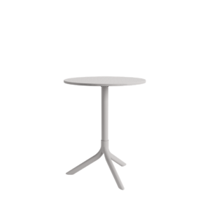 Mesa Bistrô Livy Aurah Média Redonda Polipropileno Cinza 75x60cm Plaxmetal