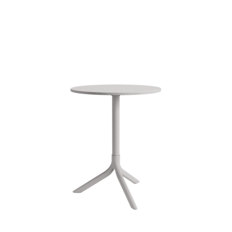 Mesa Bistrô Livy Aurah Média Redonda Polipropileno Cinza 75x60cm Plaxmetal