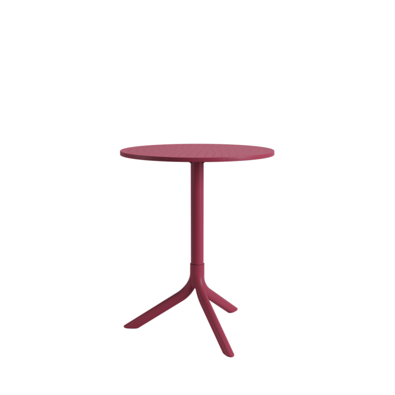 Mesa Bistrô Livy Aurah Média Redonda Polipropileno Marsala 75x60cm Plaxmetal