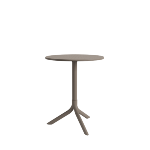 Mesa Bistrô Livy Aurah Média Redonda Polipropileno Taupe 75x60cm Plaxmetal