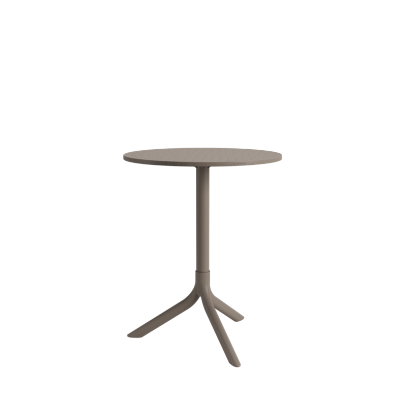 Mesa Bistrô Livy Aurah Média Redonda Polipropileno Taupe 75x60cm Plaxmetal