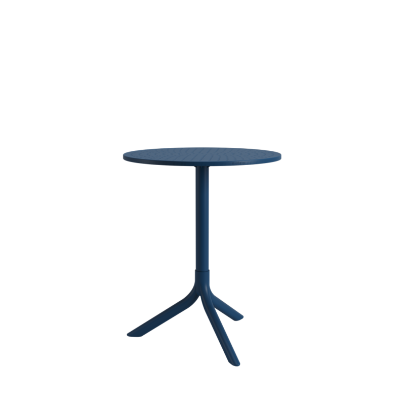 Mesa Bistrô Livy Aurah Média Redonda Polipropileno Azul Petróleo 75x60cm Plaxmetal
