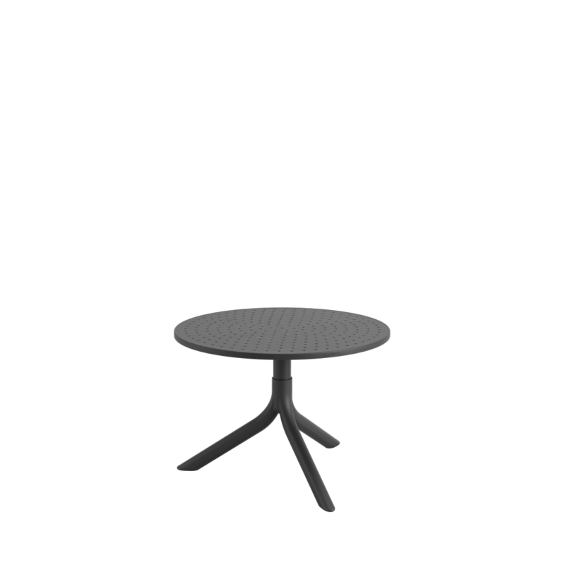 Mesa Bistrô Livy Aurah Baixa Redonda Polipropileno Preta 43x60cm Plaxmetal