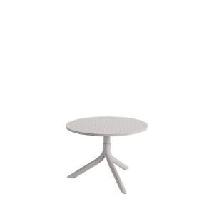 Mesa Bistrô Livy Aurah Baixa Redonda Polipropileno Cinza 43x60cm Plaxmetal