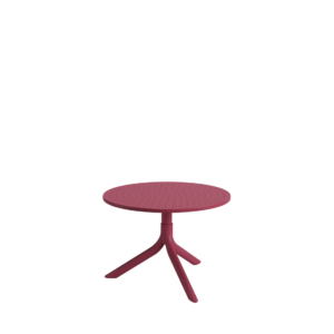 Mesa Bistrô Livy Aurah Baixa Redonda Polipropileno Marsala 43x60cm Plaxmetal