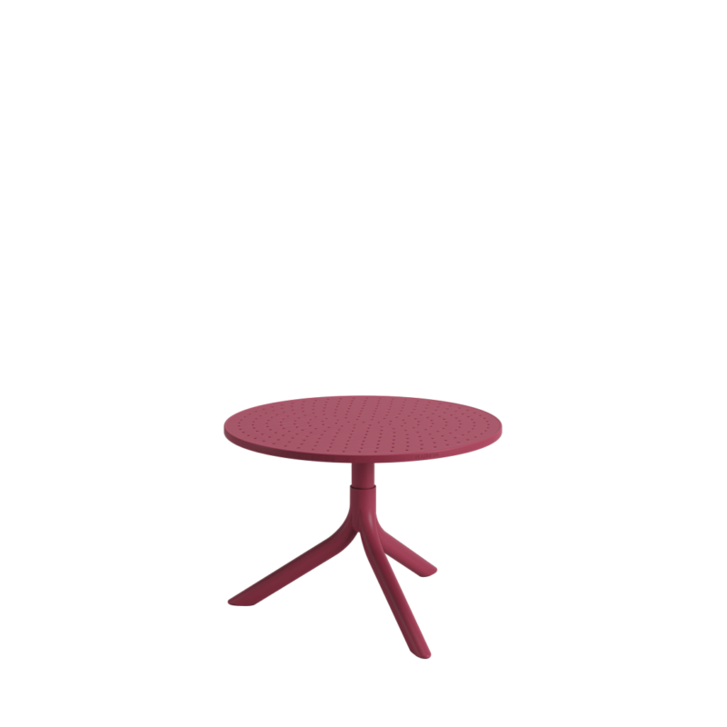 Mesa Bistrô Livy Aurah Baixa Redonda Polipropileno Marsala 43x60cm Plaxmetal