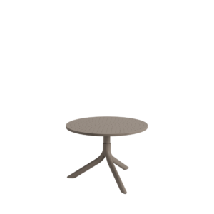 Mesa Bistrô Livy Aurah Baixa Redonda Polipropileno Taupe 43x60cm Plaxmetal