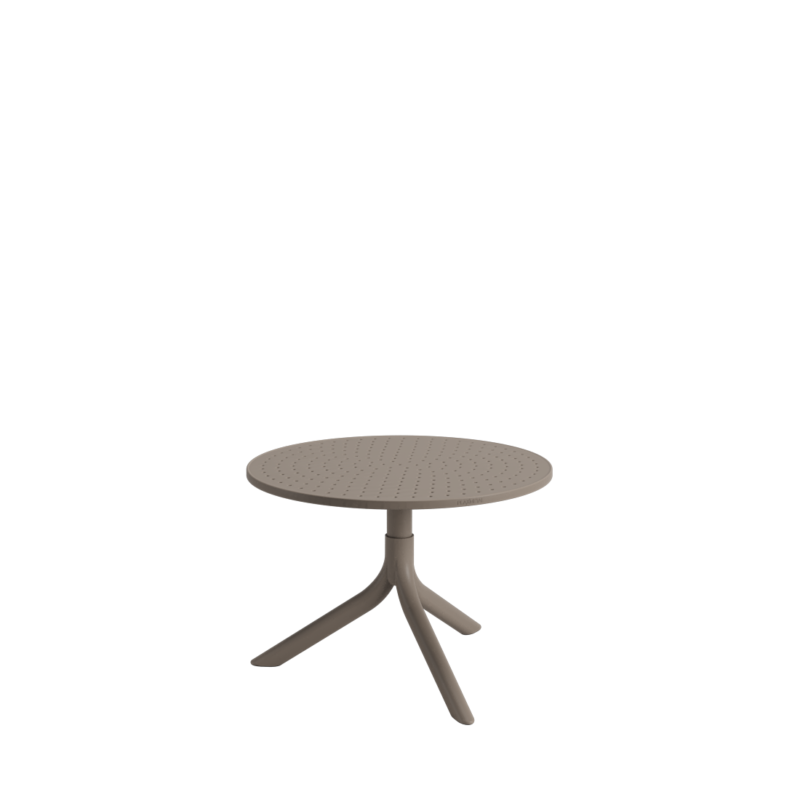 Mesa Bistrô Livy Aurah Baixa Redonda Polipropileno Taupe 43x60cm Plaxmetal