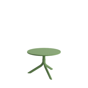 Mesa Bistrô Livy Aurah Baixa Redonda Polipropileno Verde Oliva 43x60cm Plaxmetal
