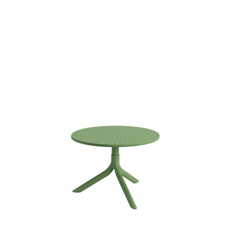 Mesa Bistrô Livy Aurah Baixa Redonda Polipropileno Verde Oliva 43x60cm Plaxmetal