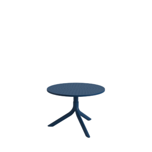 Mesa Bistrô Livy Aurah Baixa Redonda Polipropileno Azul Petróleo 43x60cm Plaxmetal